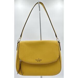 Kate Spade Leila Medium Flap Shoulder Bag Crossbody Sunflower Fields Yellow CUTE